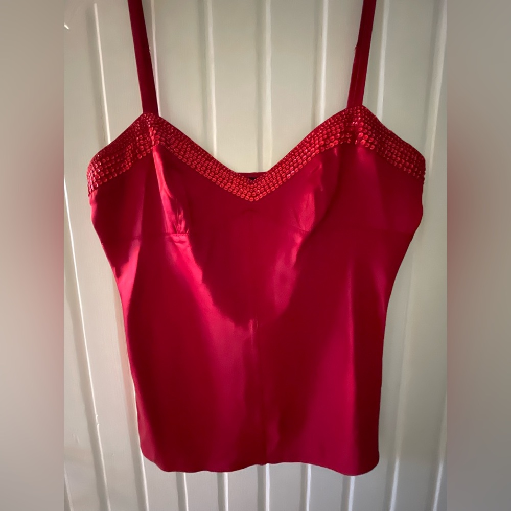 Express Cami trimmed w/Sequins- Red- Small